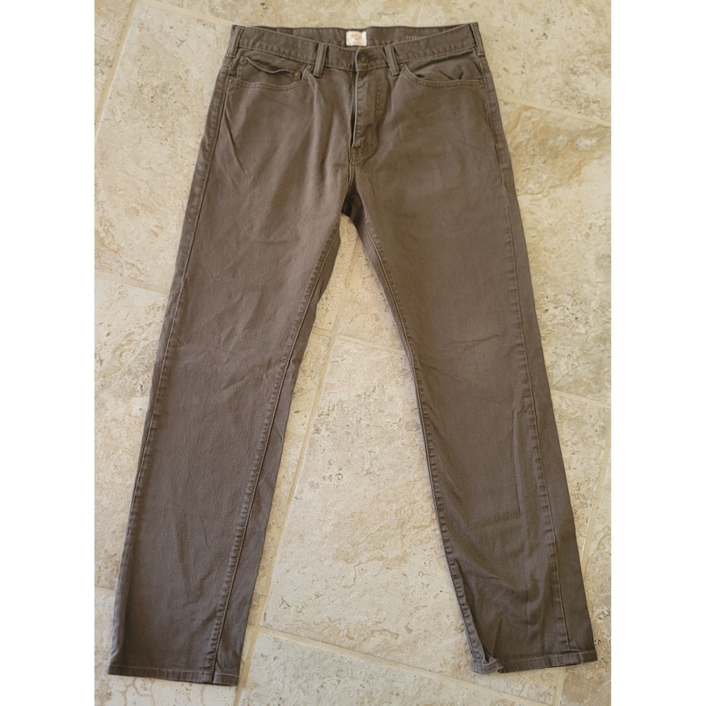 VTG Men's brown Cotton Dockers, 32x32 Straight Fit, Flat Front, Autumn